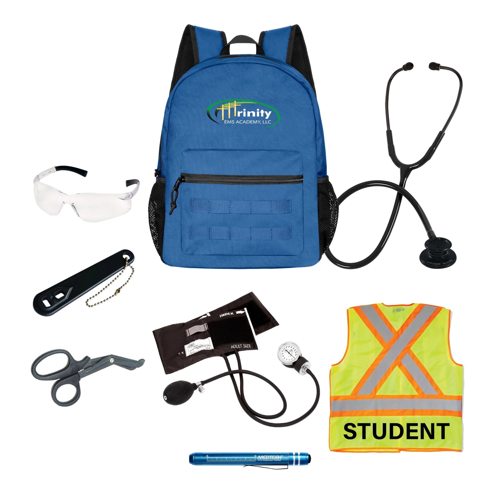 MedTech- Trinity EMS Academy Custom Clinical Kit- Kit With Backpack- Blue