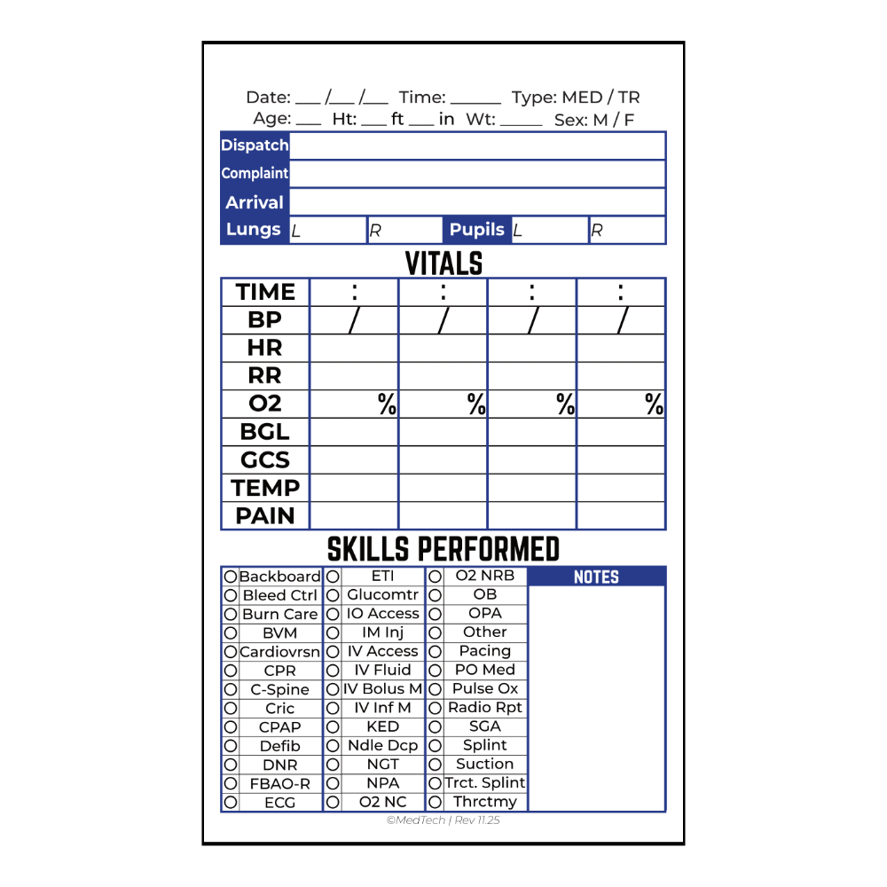 Training Kit Notepad Sample Waterproof Student PCR Notepad for EMS Training | MedTech